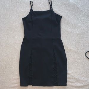 **SOLD** AKIRA Black high slit mini dress ONLY WORN ONCE